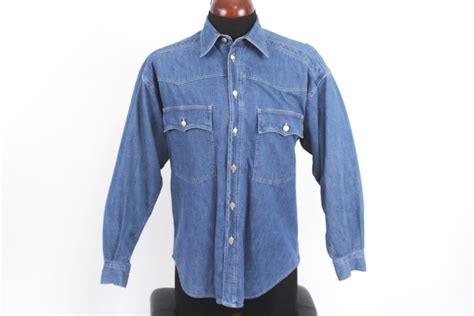 versace classic men's shirt|Versace denim shirt.